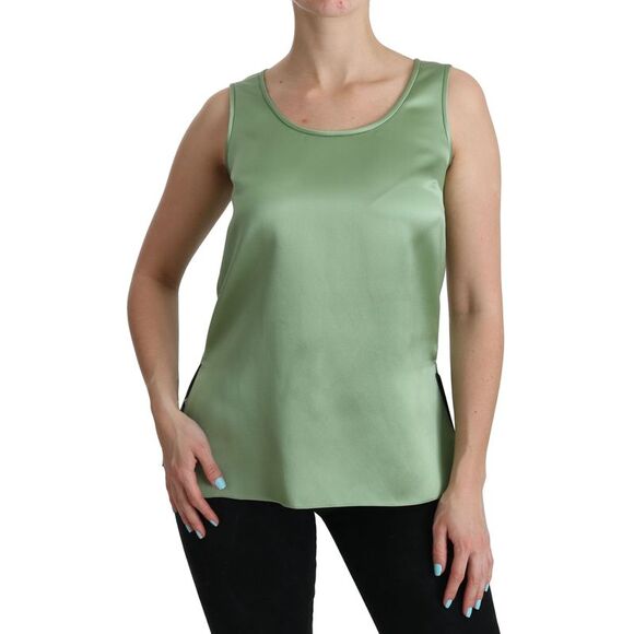 Dolce & Gabbana Dolce Gabbana Tank Top Relaxed Fit Women Green Tops & T-Shirts - Picture 6 of 6
